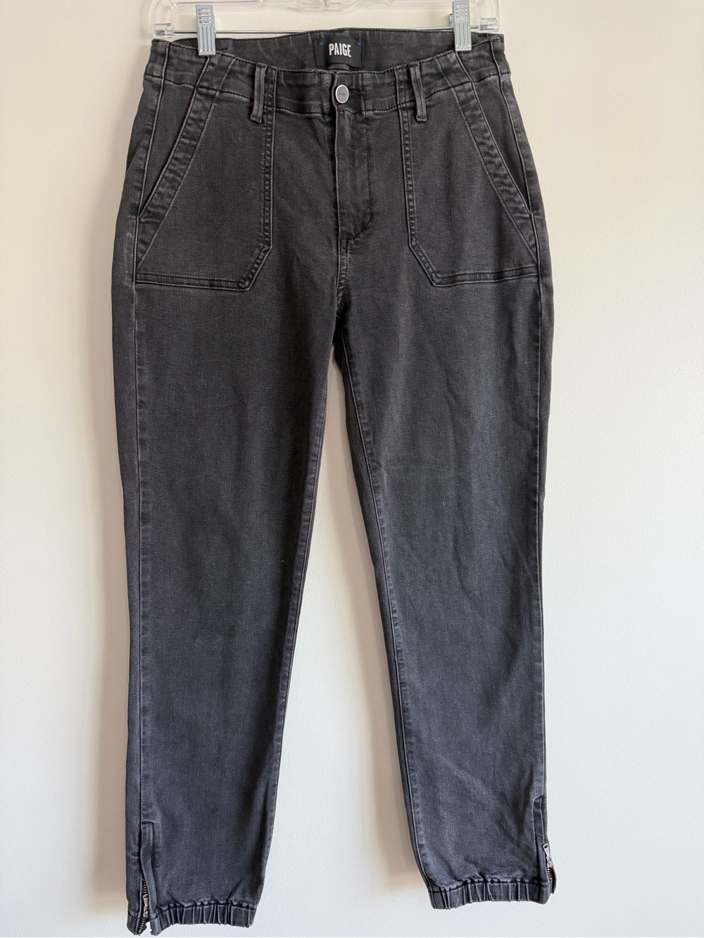 PAIGE Washed Black Denim Mayslie Jogger Pants